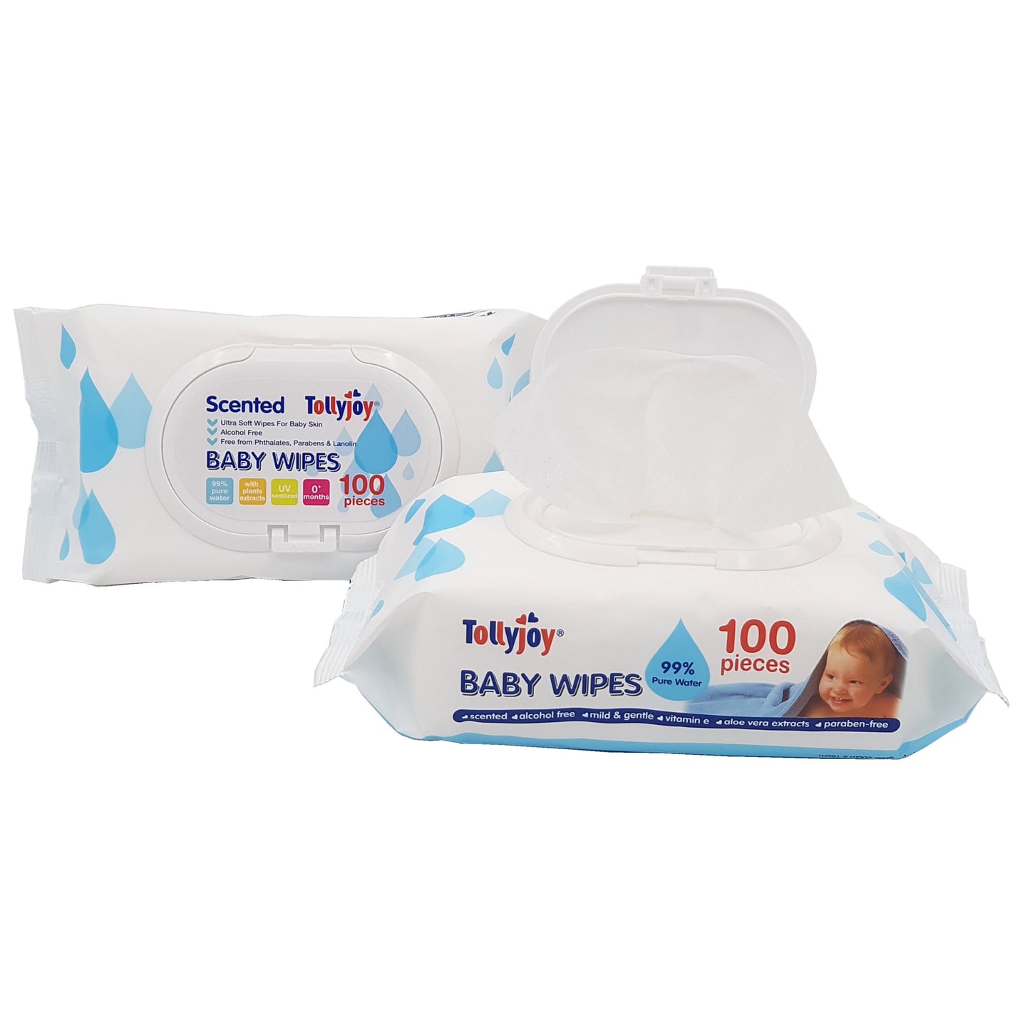 Tollyjoy Scented Wet Wipes 4pks x 100s (Bundle set)