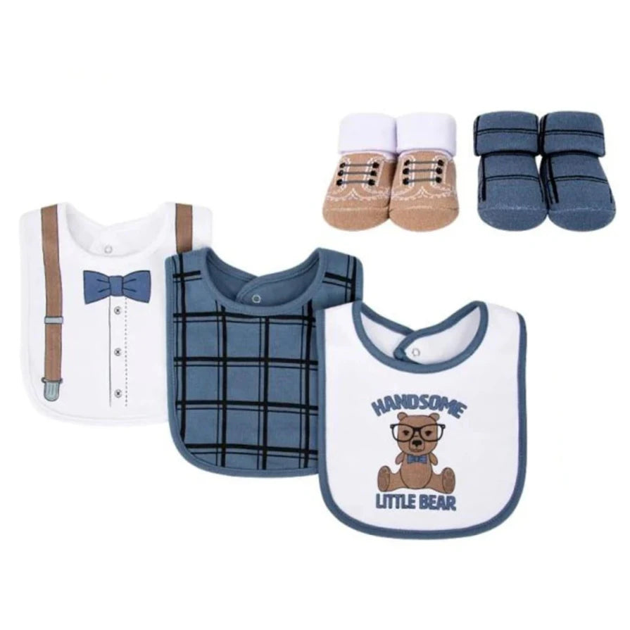 5pcs Bib And Sock Set (0-9m)