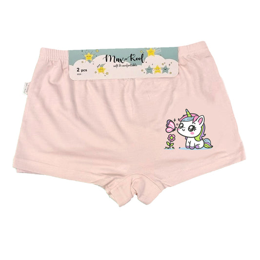 Girl's Bamboo Fiber Shorties 2 pcs Assorted Col Size 110-140