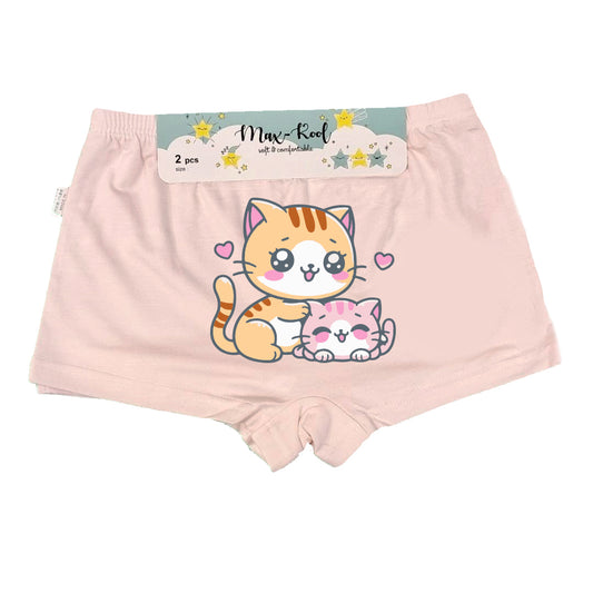 Girl's Bamboo Fiber Shorties 2 pcs Assorted Col Size 110-140