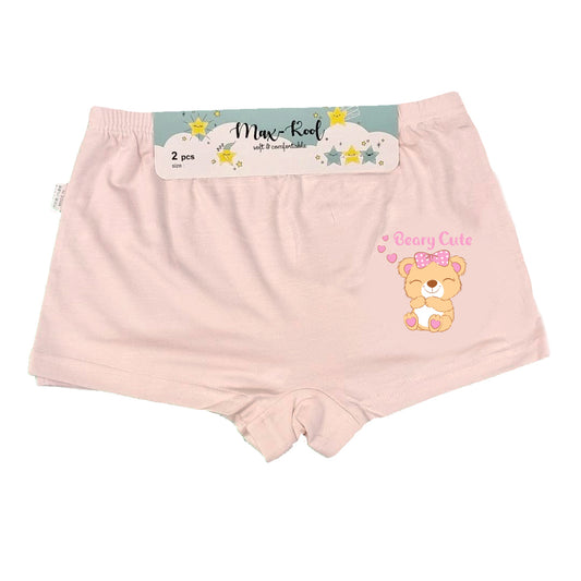 Girl's Bamboo Fiber Shorties 2 pcs Assorted Col Size 110-140