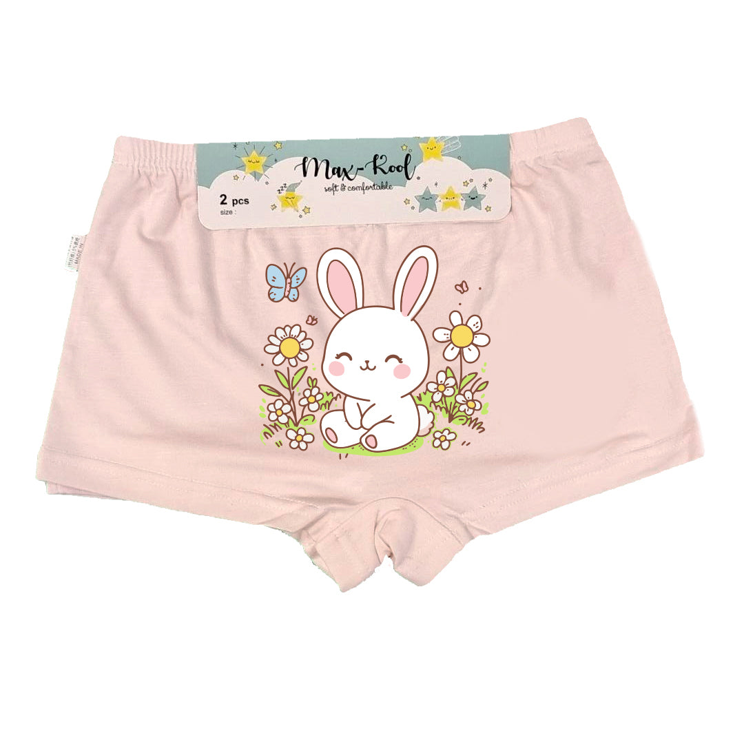 Girl's Bamboo Fiber Shorties 2 pcs Assorted Col Size 110-140