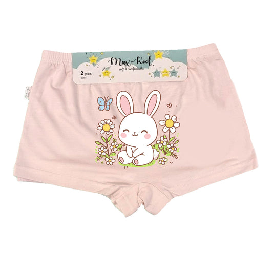 Girl's Bamboo Fiber Shorties 2 pcs Assorted Col Size 110-140