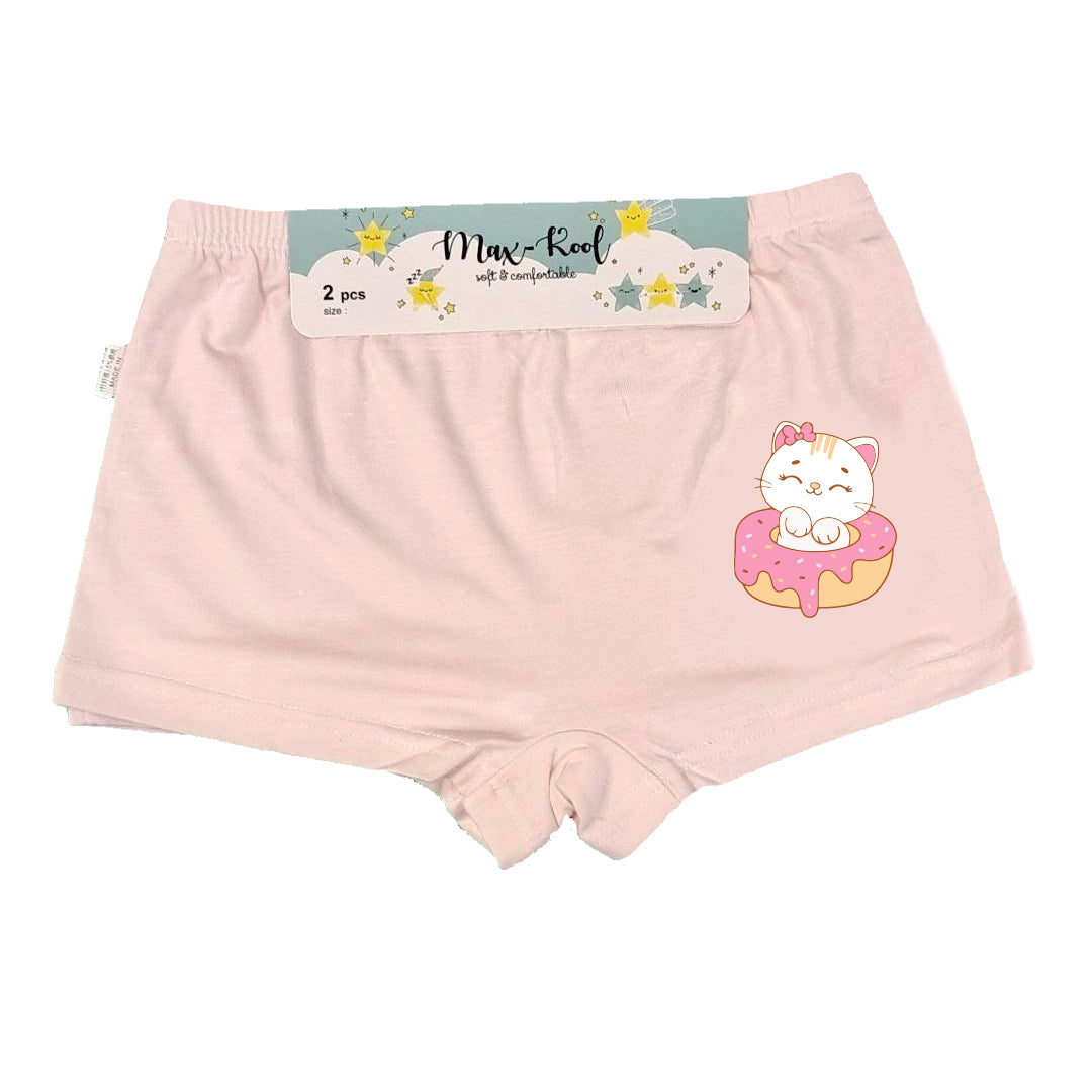 Girl's Bamboo Fiber Shorties 2 pcs Assorted Col Size 110-140
