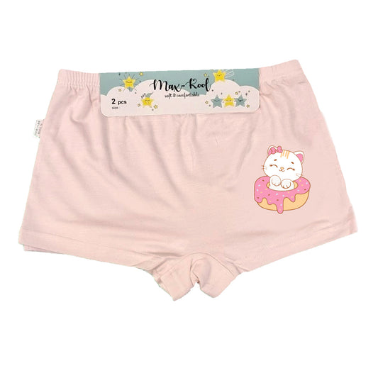 Girl's Bamboo Fiber Shorties 2 pcs Assorted Col Size 110-140