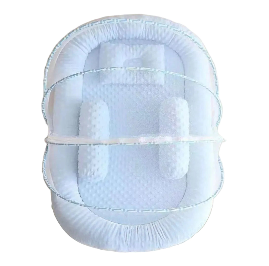 5 IN 1 Portable Bed With Pillow + Bolster W/Mosquito Net