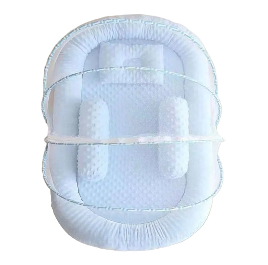 5 IN 1 Portable Bed With Pillow + Bolster W/Mosquito Net