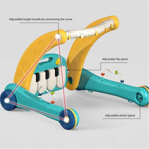 2 In 1 Pedal Piano Harps Gym/Walker - Bunny