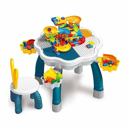 Multi Functional Activities Toddler Activity Table Chair Block Building Set 133pcs