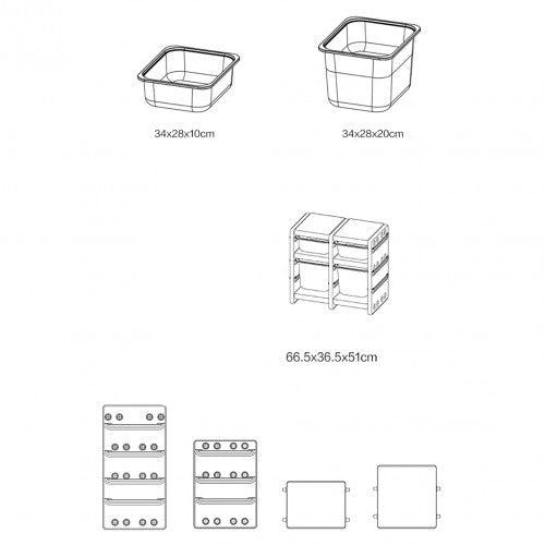 Smart System Tree House Storage Rack - 2 Cabinets 69*36*50cm
