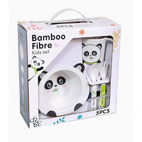 5pcs Bamboo Fibre Children Tableware Dining Set