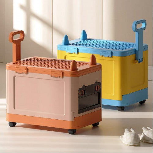 Stackable Toy Clothes Storage Box W/ Wheel & Lid for Building LEGO Block (2 Colour Option)