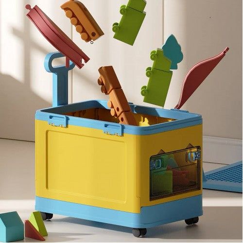 Stackable Toy Clothes Storage Box W/ Wheel & Lid for Building LEGO Block (2 Colour Option)