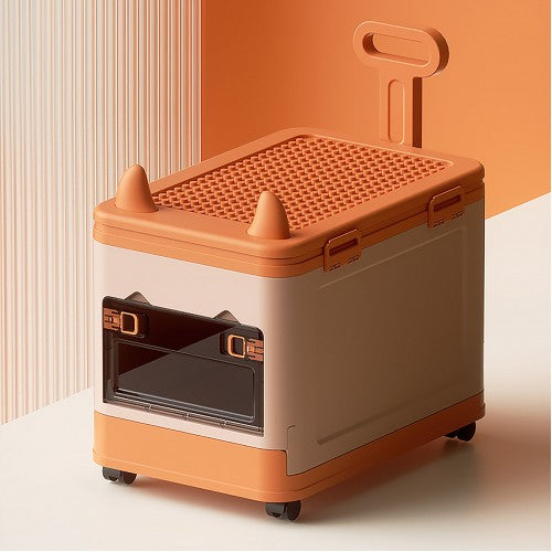 Stackable Toy Clothes Storage Box W/ Wheel & Lid for Building LEGO Block (2 Colour Option)