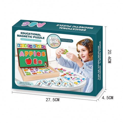Montessori Educative Magnetic Puzzle With Drawing Board - Alphabet