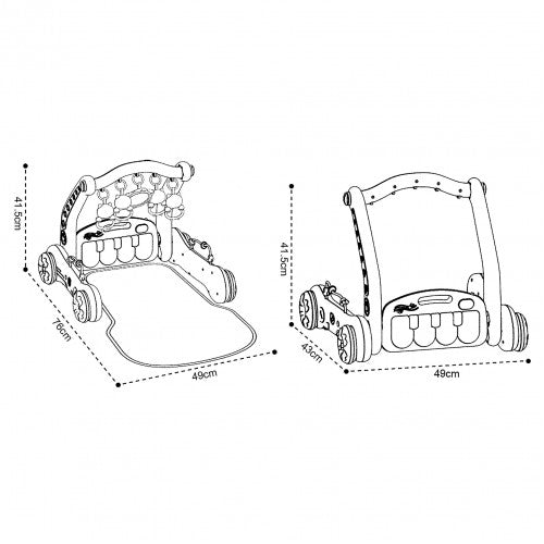 2 In 1 Pedal Piano Harps Gym/Walker - Safari