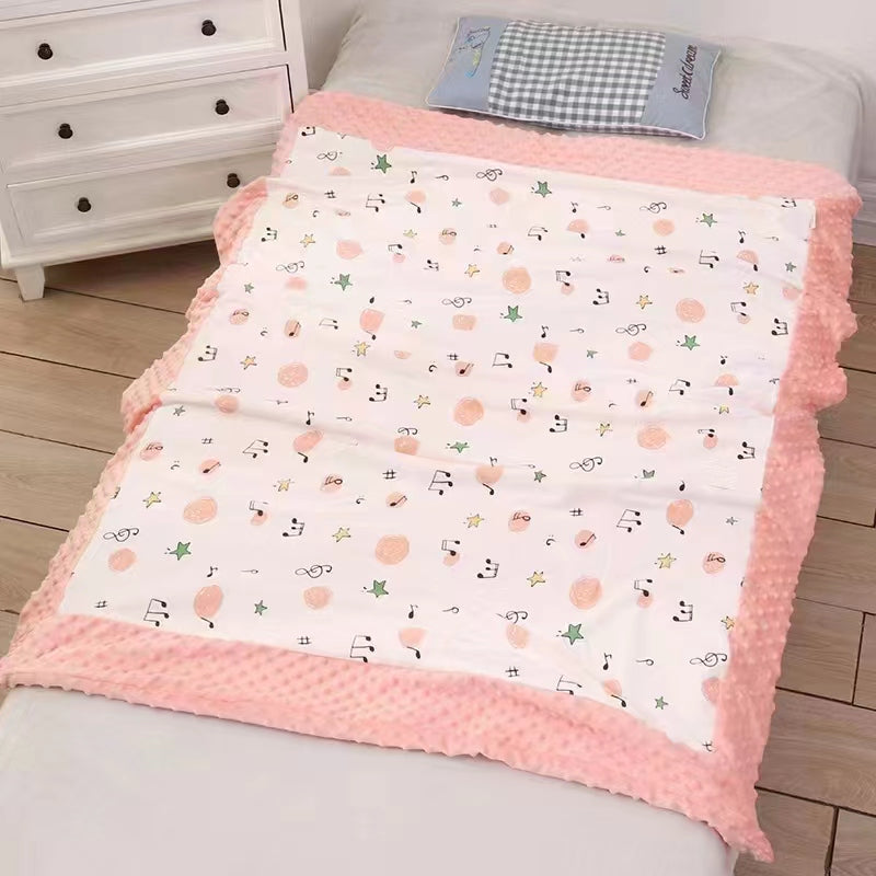 Reversible Blanket With Soft Minky (Raccoon)