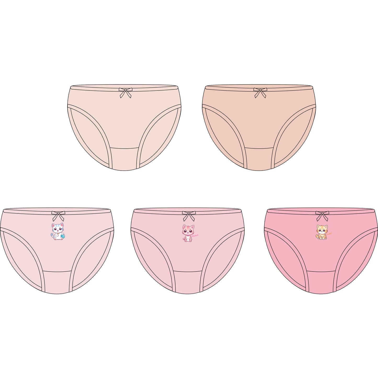 Ministar Cotton Fiber Girl Panties - Kitten