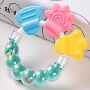 Silicone Teether & Baby Rattle Toy
