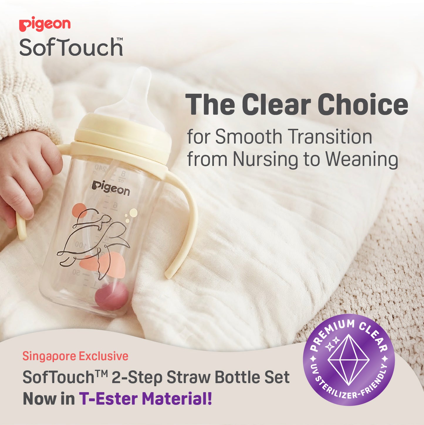 SofTouch™ BPP 2-Step Straw Bottle Set T-ester 240ml
