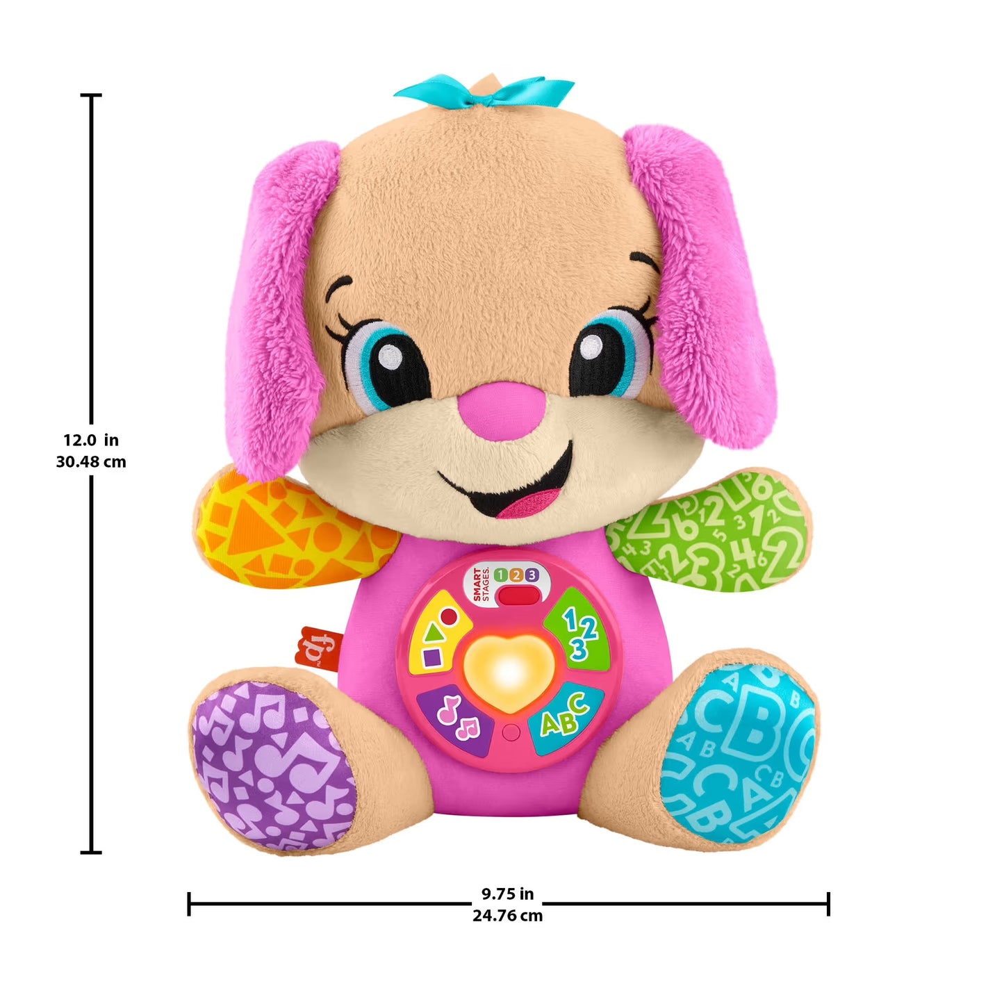 Fisher-Price Laugh & Learn Smart Stages Sis Pink Plush Baby Musical Learning Toy