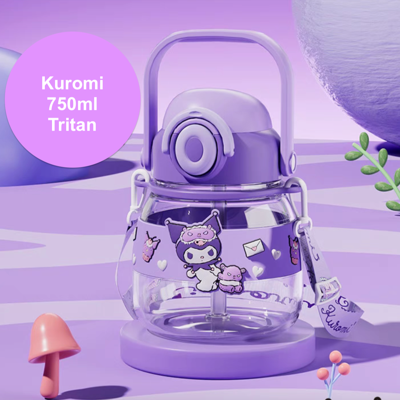 Outdoor Straw Water Bottle 750ml