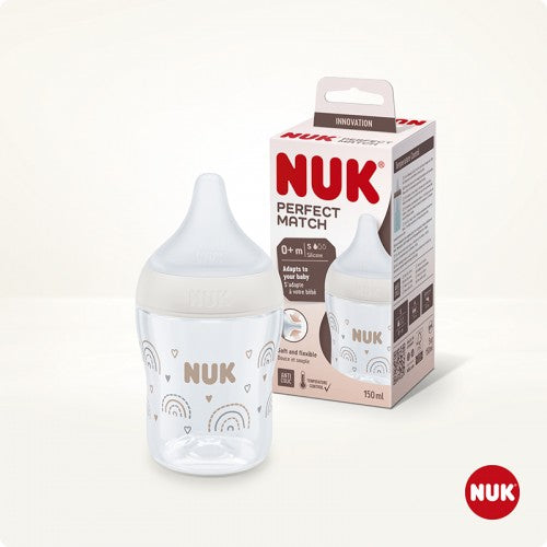 NUK Perfect Match Temperature Control Bottle with Soft Silicone Teat 150ml