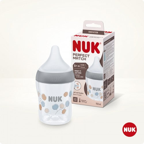 NUK Perfect Match Temperature Control Bottle with Soft Silicone Teat 150ml