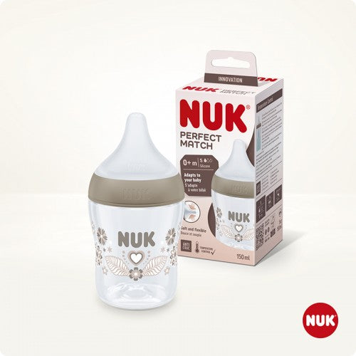 NUK Perfect Match Temperature Control Bottle with Soft Silicone Teat 150ml