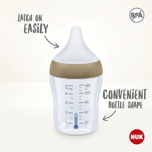 NUK Perfect Match Temperature Control Bottle with Soft Silicone Teat 150ml
