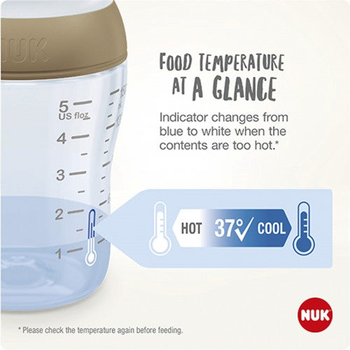 NUK Perfect Match Temperature Control Bottle with Soft Silicone Teat 260ml (Minnie)