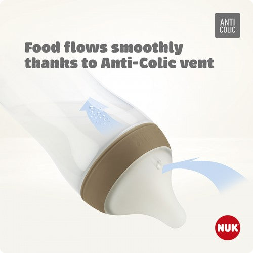 NUK Perfect Match Temperature Control Bottle with Soft Silicone Teat 260ml (Minnie)