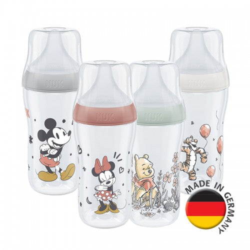 NUK Perfect Match Temperature Control Bottle with Soft Silicone Teat 260ml (Minnie)