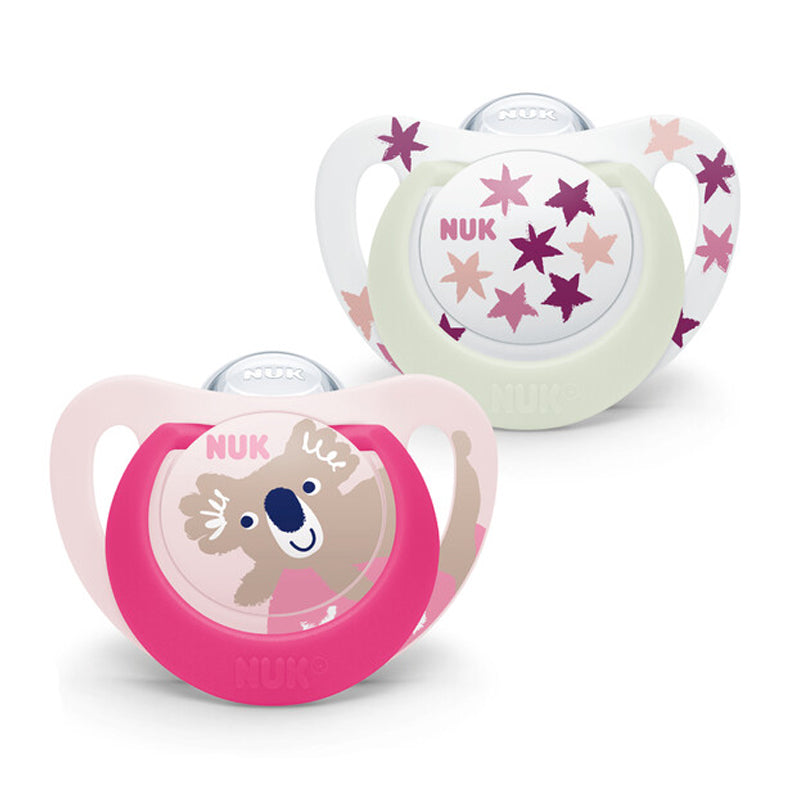 NUK Star Day & Night Silicone Soother Pacifier 2pcs/box (18-36mth)