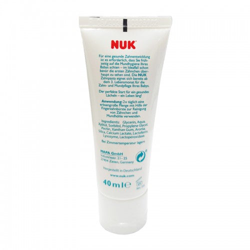 NUK Baby Toothpaste 40ml - Natural Apple Banana flavour (3 - 12 moths)