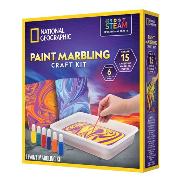  NATIONAL GEOGRAPHIC Marbling Art Kit - Create 12 Sheets of  Marble Art with Paints & Water, Crafts for Kids,  Exclusive : Toys &  Games