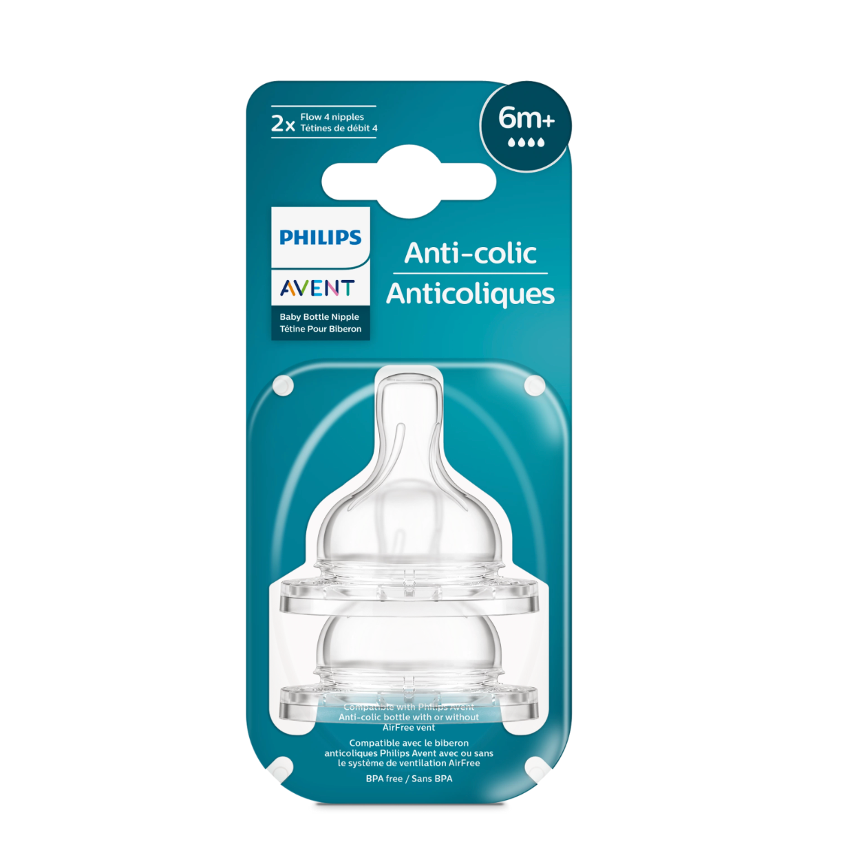 Philips Avent Anti-colic Teats Airflex Flow 4