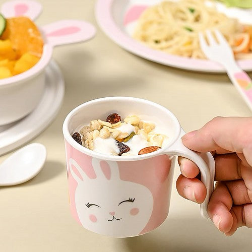 5pcs Bamboo Fibre Children Tableware Dining Set