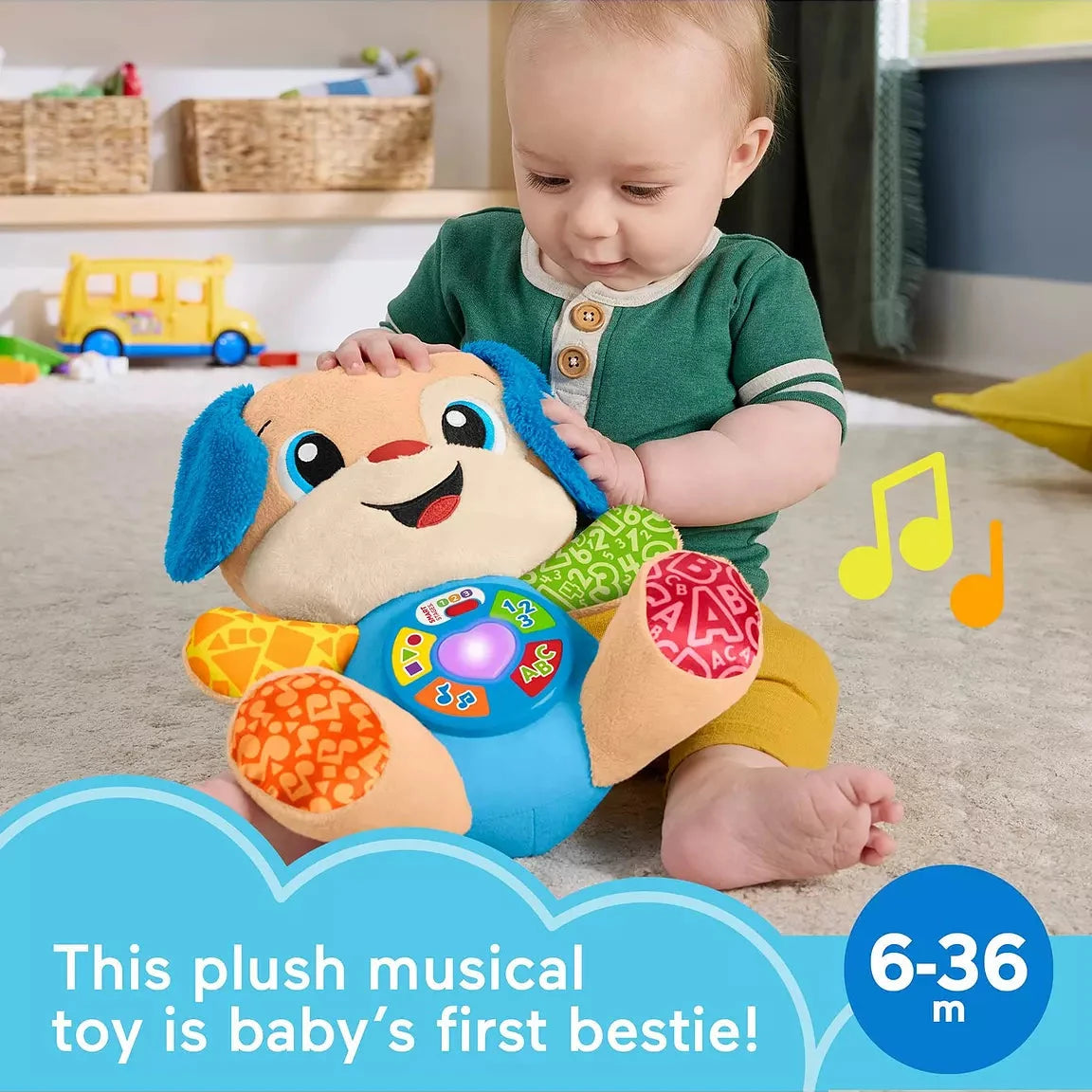 Fisher-Price Laugh & Learn Smart Stages Puppy Plush Baby Musical Learning Toy