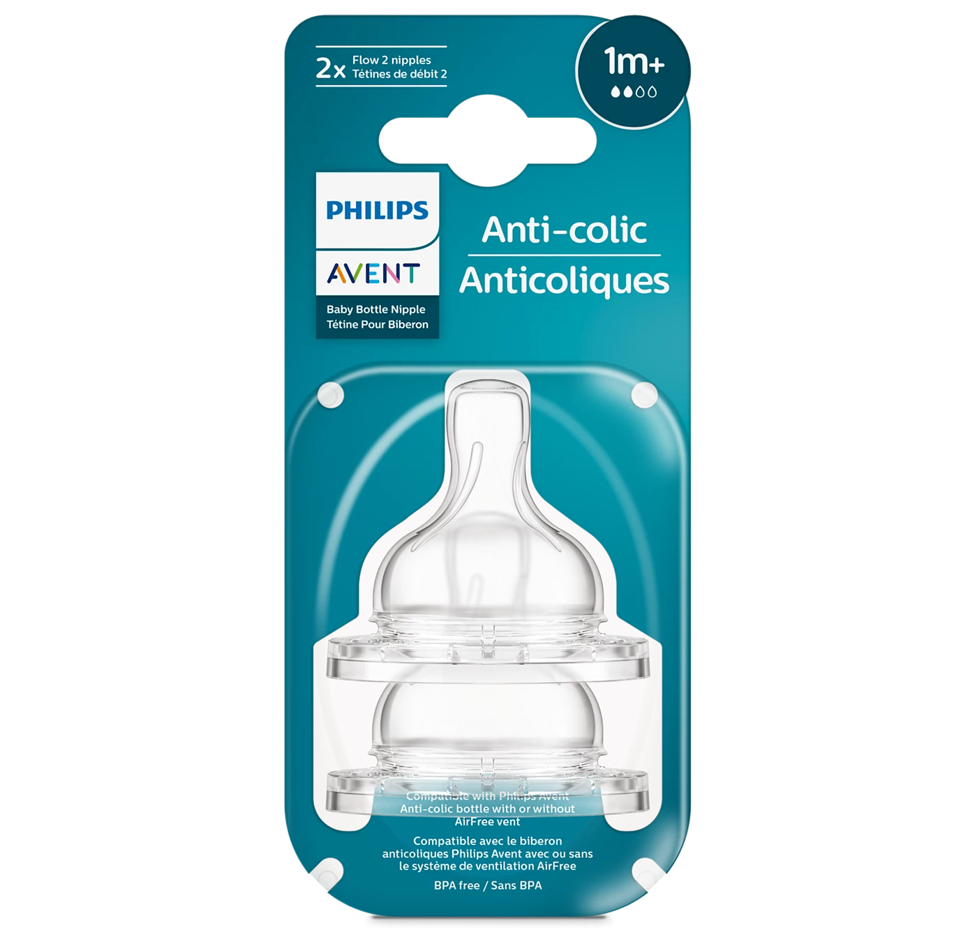 Philips Avent Anti-colic Teats Airflex Flow 2