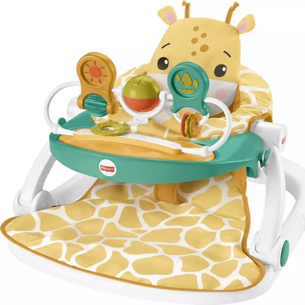 Fisher-Price Sit-Me-Up Floor Seat Portable Infant Chair with Tray and Toy Bar