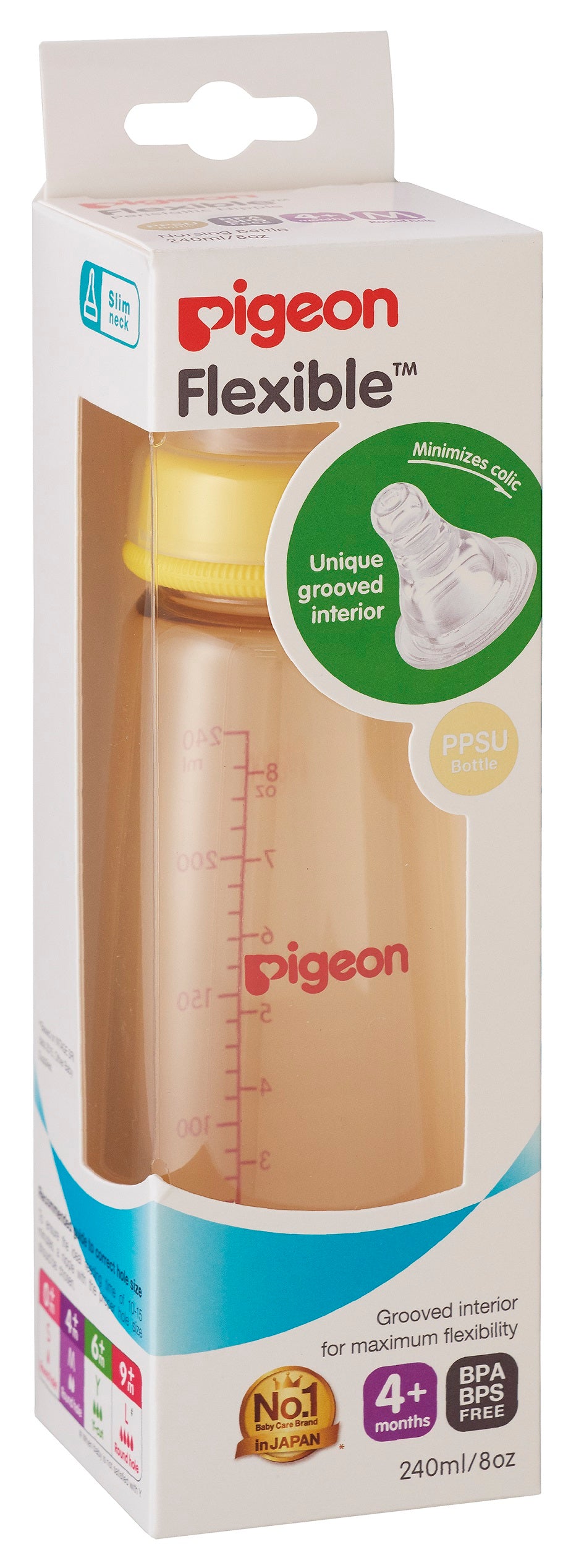 Pigeon Flexible Peristaltic Nipple Nursing Bottle KPSU