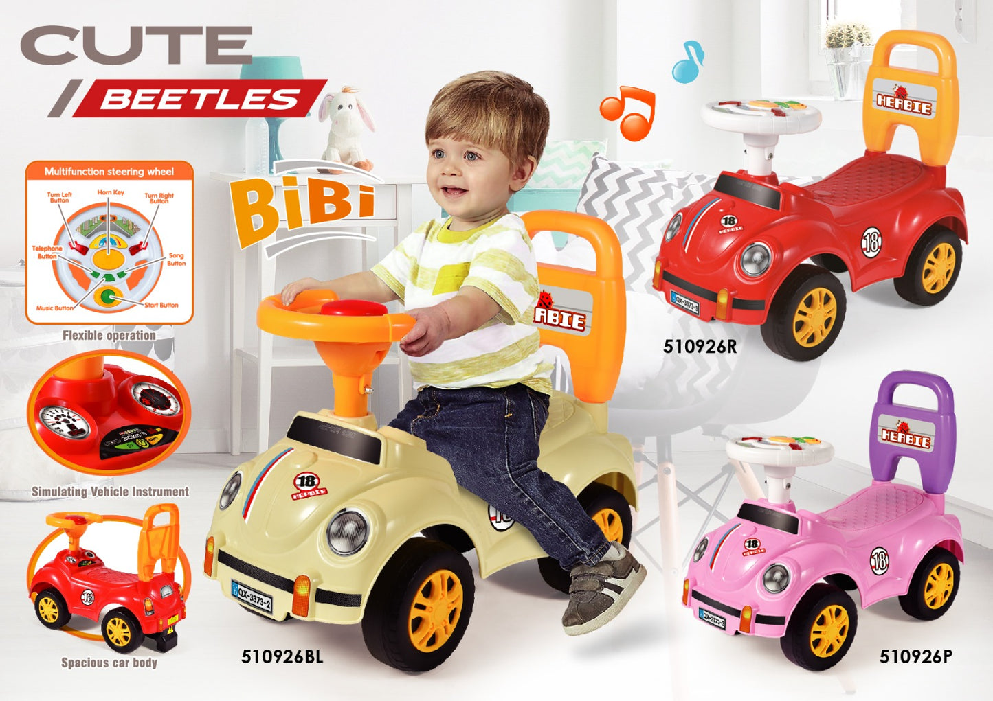 Ride-On Push Car - Beetles