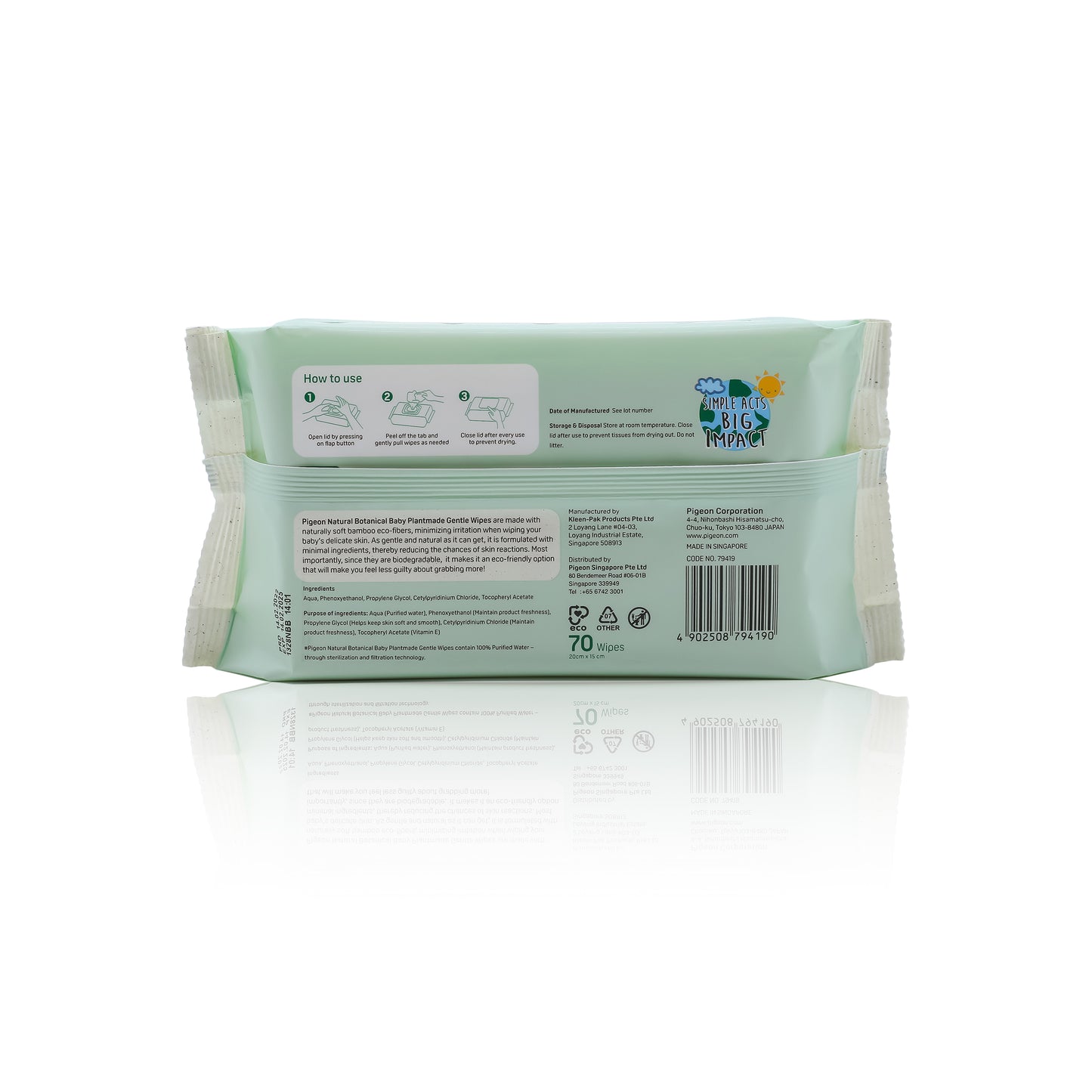 Pigeon Natural Botanical Baby Plantmade Gentle Wipes