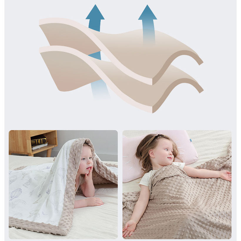 Reversible Blanket With Soft Minky (Raccoon)