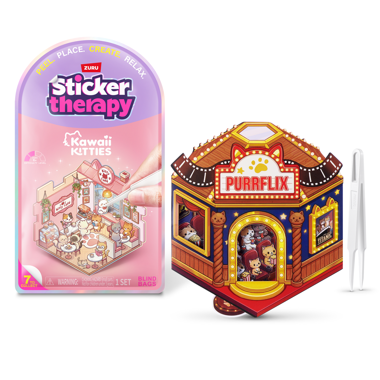 ZURU Sticker Therapy Kawaii Kitties Blind Bag – 7 Designs to Collect