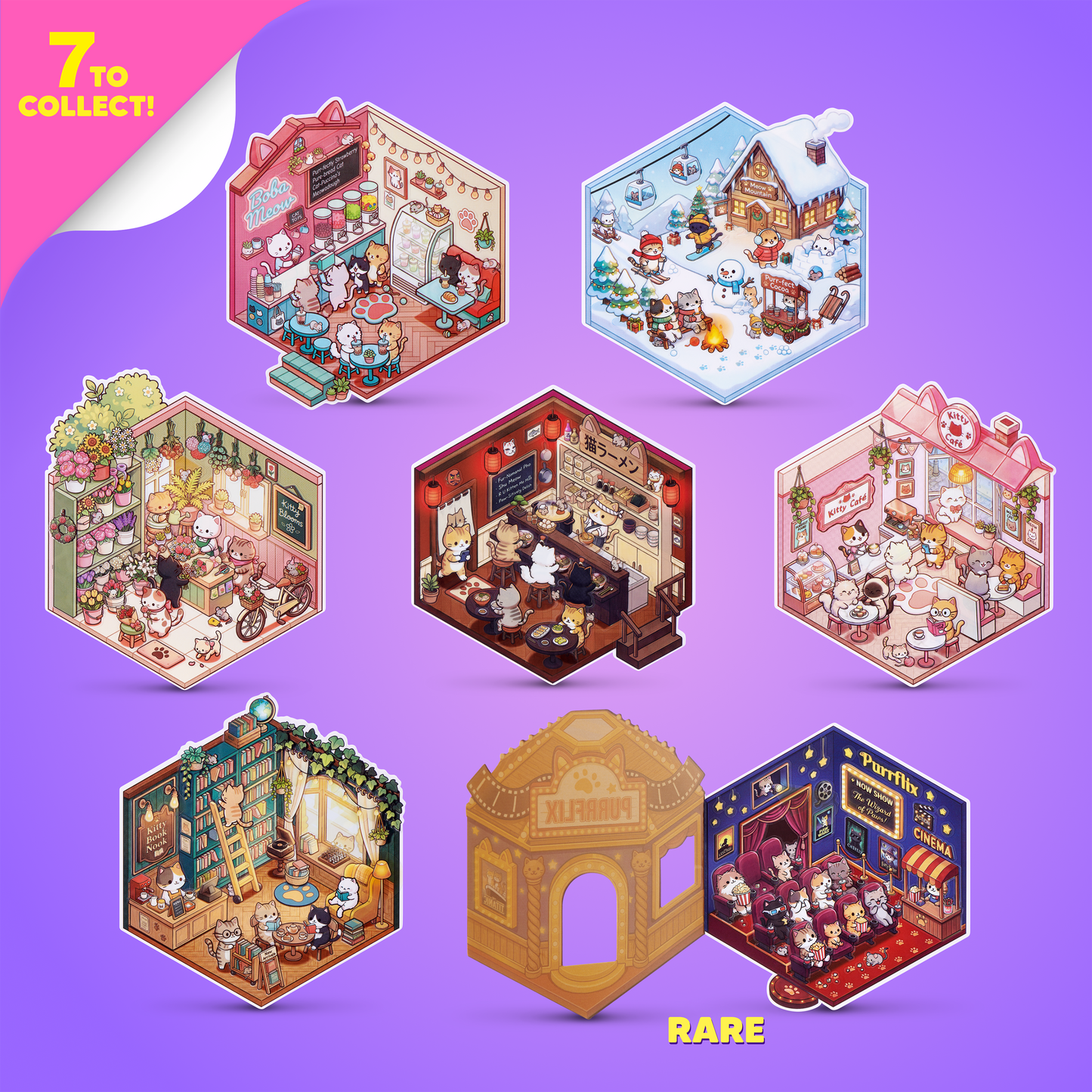 ZURU Sticker Therapy Kawaii Kitties Blind Bag – 7 Designs to Collect