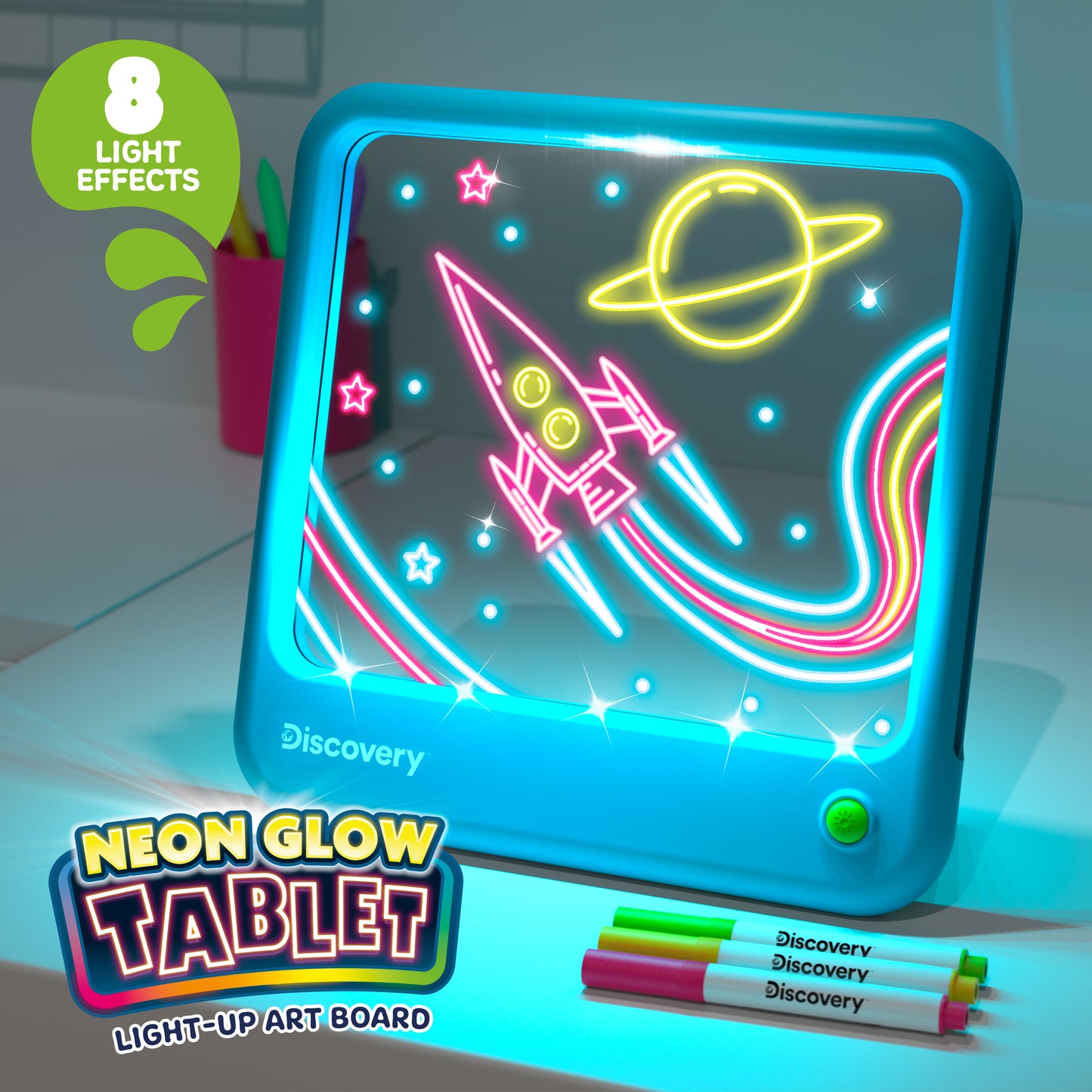 Discovery Neon LED Glow In The Dark Drawing Board