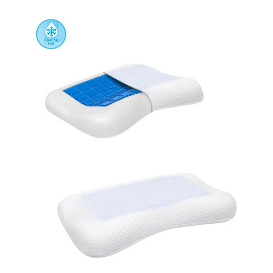Ergonomic Toddler Memory Foam Pillow with Cool Gel