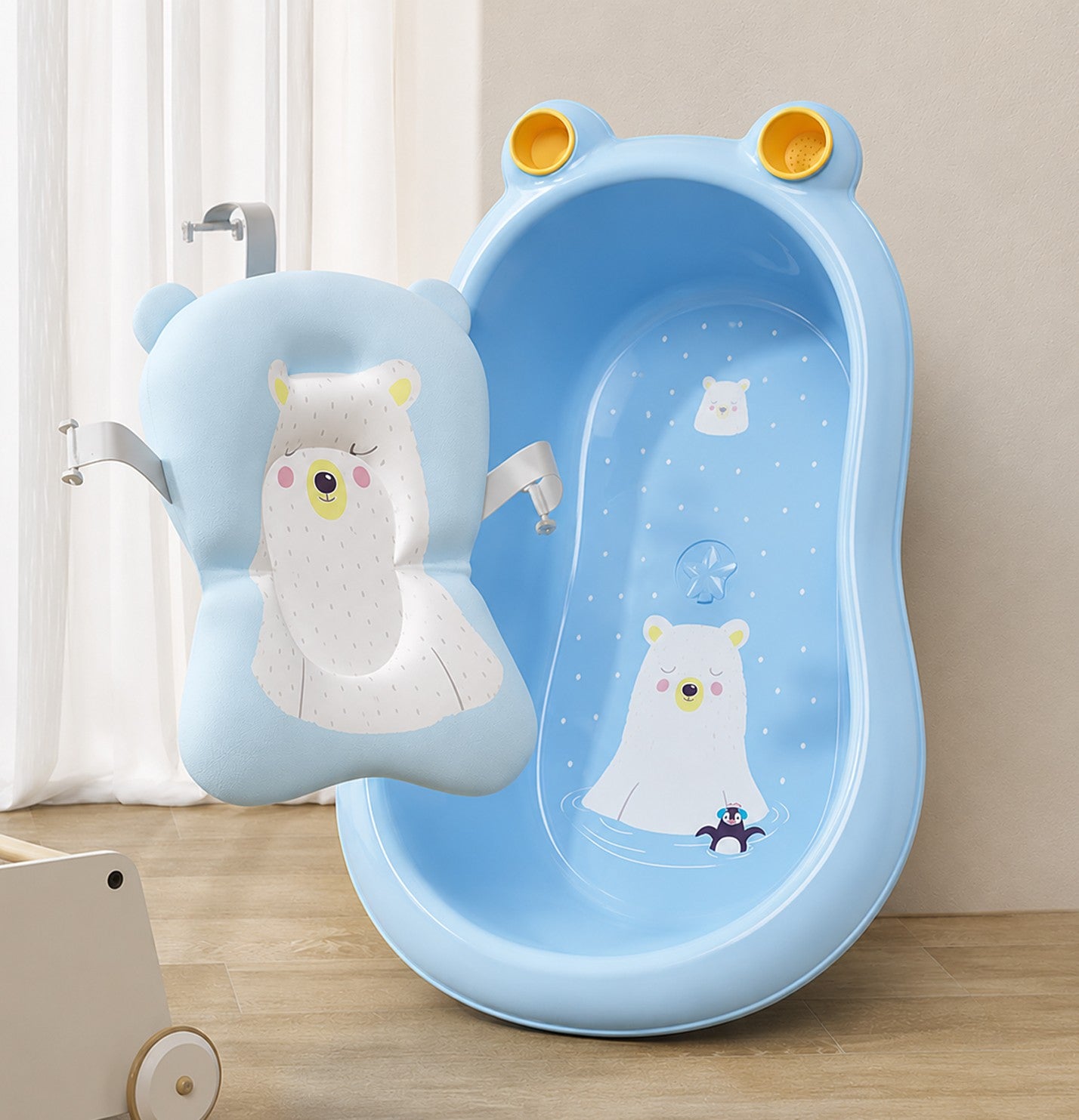 Bath Tub with Bath Mat Cushion